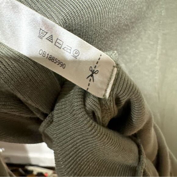 Revolve Free People Night We Met Long Sleeve Top Green Ribbed Ruched - Picture 6 of 7